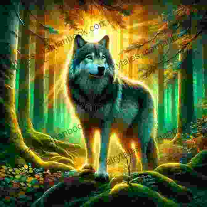 A Majestic Wolf Standing Amidst A Forest Landscape With Piercing Eyes And Flowing Fur. Wolf Cross Stitch Pattern Vijay Hare