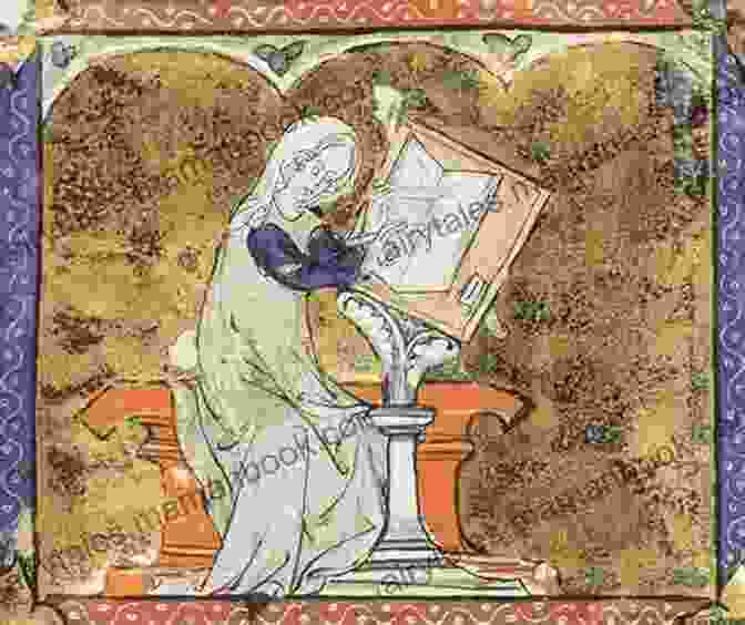 A Medieval Manuscript Page Depicting Marie De France Writing Her Lays The Lays Of Marie De France (Mingling Voices 14)
