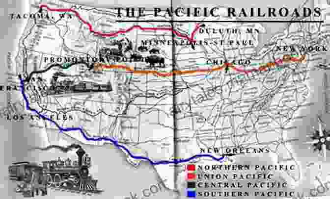 A Panoramic View Of The Transcontinental Railroad Tracks Stretching Across The Vast American Landscape, With Rugged Mountains And Rolling Hills In The Background. Hear That Lonesome Whistle Blow: The Epic Story Of The Transcontinental Railroads