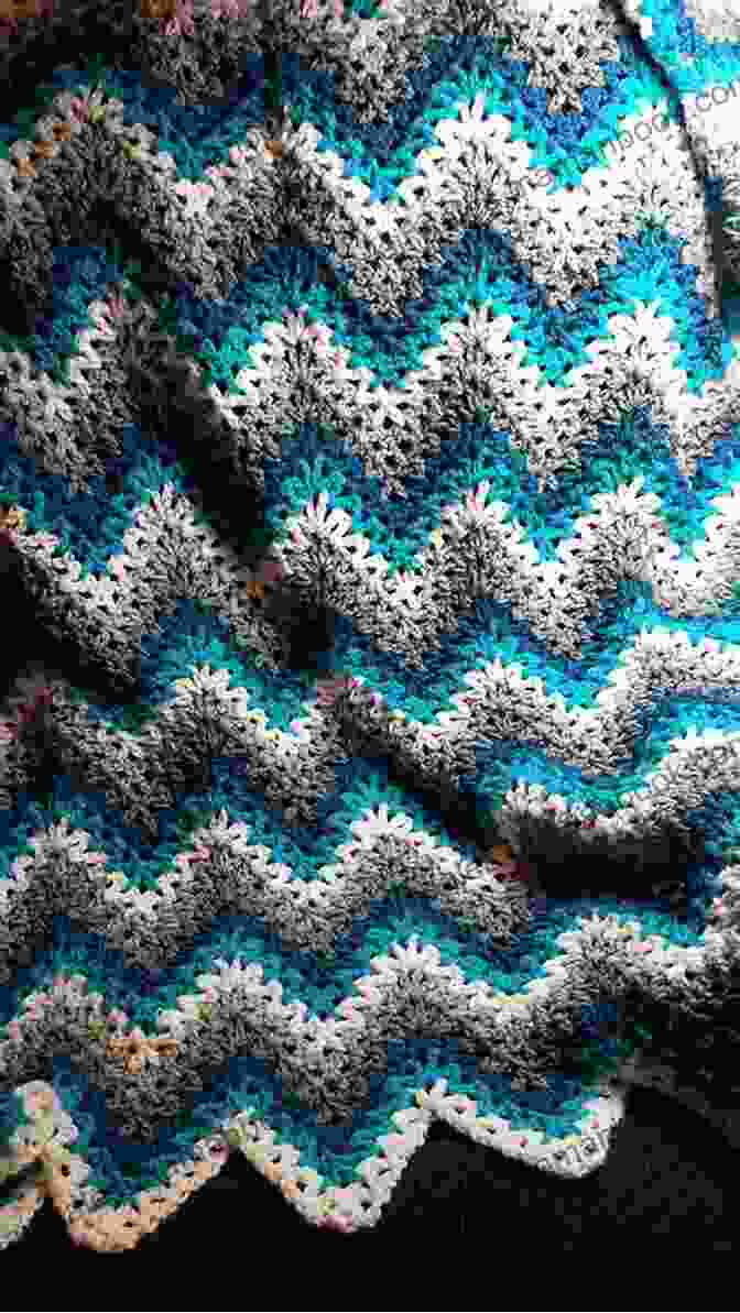 A Stunning Knitted Afghan Featuring An Intricate Geometric Pattern In Shades Of Blue In Flight:: Whimsical Dishcloth Pillow Or Afghan Patterns To Knit (Knitting Simple 3)