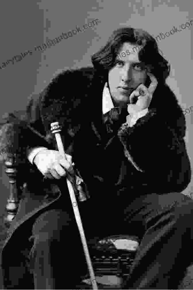 Oscar Wilde's Portrait With The Text 'A Literary Legacy' Selected Poems Of Oscar Wilde