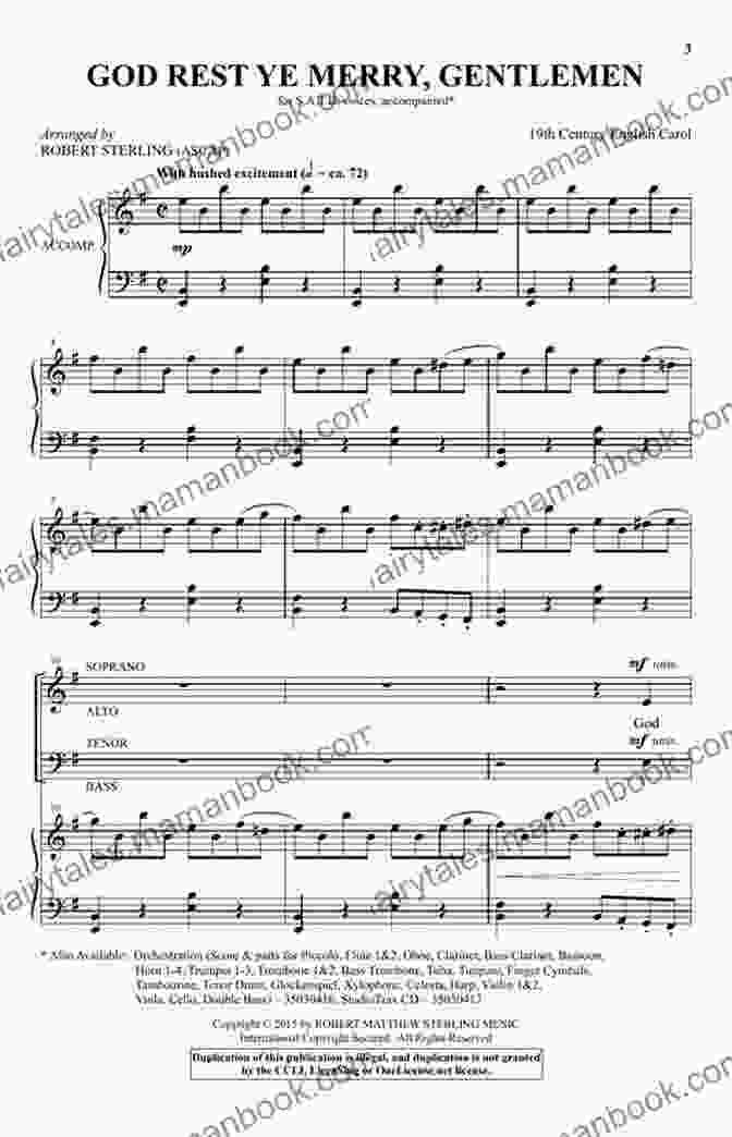Sheet Music For God Rest Ye Merry, Gentlemen Christmas Carols For Tenor Saxophone With Piano Accompaniment Sheet Music 4: 10 Easy Christmas Carols For Beginners